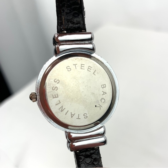 Cruise Club Faux Leather Quartz Hinged Cuff Watch - Silver/Black, 29mm - Picture 7 of 8